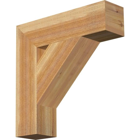 Ekena Millwork Traditional Block Rough Sawn Bracket, Western Red Cedar, 6"W x 24"D x 24"H BKT06X24X24TRA05RWR
